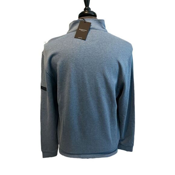 NWT Bugatchi Men's Small 1/4 Zip Pullover Slate Blue Mock Neck MSRP $139 - Picture 4 of 4
